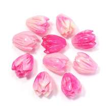 10颗/包贝壳粉仿珊瑚茉莉花蕾散珠7X9mm粉玉兰花手工手链耳环念珠DIY珠宝用品 - 花苞散珠 - 查看 22