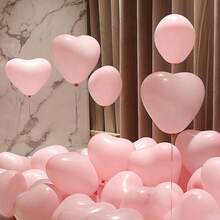 10/25/50/100 unidades Globos con forma de corazón color rosa, globos de amor, adecuados para cumpleaños, baby shower, fiestas, bodas, San Valentín, Acción de Gracias, Día de la Madre, Navidad, Año Nuevo, ceremonias de inauguración, temporada de graduación, decoración del hogar, decoraciones de fiesta con globos - Rosa Pálido - Ver 1