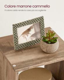 Libreria a 10 Cubi, Scaffale con Scomparti Aperti, Organizzatore per Decorazioni, Cernici per Foto, Piante, Soggiorno Camera da Letto Studio, 29 x 129,5 x 129,5 cm, Marrone Cammello - Castano - Visualizzare 2