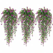 1/3 件桉树空中悬挂倒置夏季装饰防紫外线人造户外塑料绿色灌木植物篮室内外装饰 MNJK - 彩色 - 查看 12