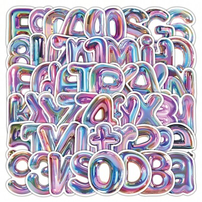 60 adesivos coloridos de letras e números, decoração faça você mesmo para estudantes, papelaria, caderno, garrafa d'água, capa de celular, tablet, skate, mala, violão, adesivos de grafite à prova d'água, material escolar, volta às aulas