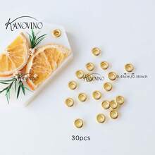 KANOVINO 30个/100个装金属环，用于DIY香氛蜡片，内径4.5毫米，香氛蜡片制作配件，银色和金色可选，高品质蜡片垫圈配件 - 混合色 - 查看 5