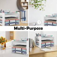 5 Niveles Organizador Archivos Estante Para Archivero Blanco - Blanco - Ver 5