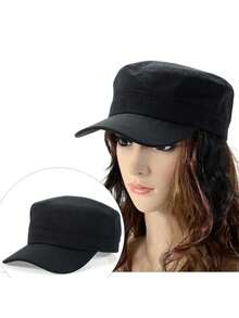 1 Pieza [Gorra militar para hombres] Gorra militar cómoda para hombres y mujeres, gorra plana casual, ajustable, de unicolor, estilo cadet y patrulla, sencilla y de moda, gorra de béisbol, accesorios del ejército, sombrero estilo pico de pato para actividades al aire libre - Multicolor - Ver 8