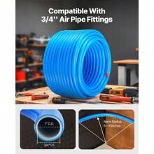 Comprehensive 3/4'' X 200FT HDPE And Aluminum Air Compressor Piping System - Durable Blue Line Kit For Efficient Air Distribution