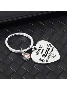 1pc A Heart-Shaped Metal Keychain, A For My Daughter, Mother's Day School Halloween Accessories Teachers Day Christmas Gift Ideas Bag Accessories Lanyards With Id Holder Car Accessories Bag Charms Car Accessories Friend Sister - Silver - View 6