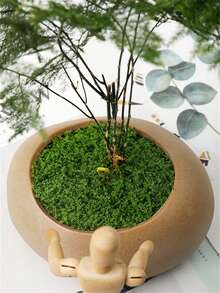 1片人造苔藓假草皮DIY人造苔藓丝状草坪绿植装饰微景观假山造景盆栽 - 綠色 - 查看 9