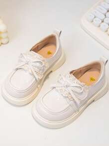 Girls' Leather Shoes – 2025 New Autumn Style, Soft-Soled, Anti-Slip, Stylish British Style, Versatile Sports Casual Shoes For Older & Middle-Aged Kids.Girls White Shoes Ballerina Girls Shoes