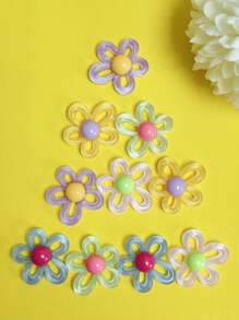 10个可爱甜美的多彩花朵DIY鞋饰，可拆卸多功能凉鞋、木屐、花园鞋装饰纽扣，适合日常穿着、购物、聚会、旅行和度假。