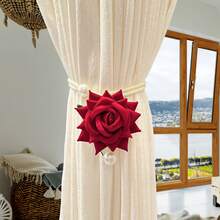 1件/2件装窗帘绑带，仿珍珠装饰玫瑰浪漫窗帘绑带，适用于窗帘、咖啡厅窗帘、门帘，系绳流苏绑带，适合作为送给朋友的特别礼物，送给爱人的独特玫瑰礼物 - 彩色 - 查看 18