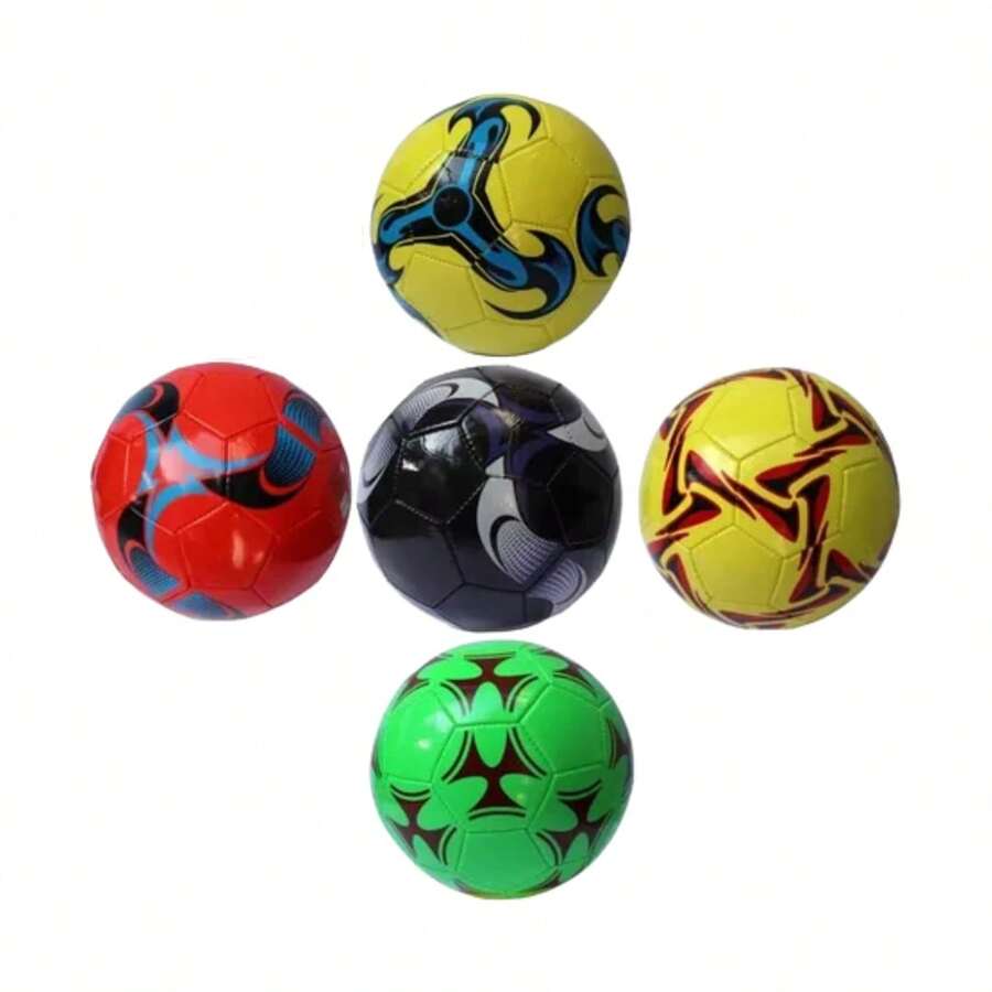 Kit 5 Balones Soccer #5 Colores Surtidos Recreativo Entrenamiento - Multicolor - Ver 1