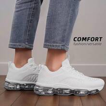 Womens Walking Running Shoes Air Cushion Breathable Fashion Tennis Sneakers Mesh Workout Casual Athletic Sports GymChristmas - 1 白色 - 查看 8
