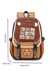 卡皮巴拉新款学生书包初中生大容量双肩包水豚卡通耐脏轻便双肩包