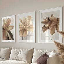 3pcs Unframed Canvas Neutral Wall Prints, Botanical Wall Prints, Nature Wall Prints, Beige, Brown, Autumn Room Wall Decor Art - Multicolor - View 13