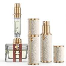 Travel Refillable Perfume Bottle, Leak-Proof 5ml Atomizer, Portable Luxurious Pocket Perfume Dispenser Pump Transfer Tool For Women Men Travel Accessories. - Cream-10ml - 查看 1