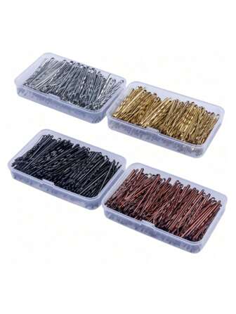 150 pièces Mini Pinces à Cheveux Marron avec Boîte de Rangement, Épingles à Cheveux Antidérapantes Convenant aux Femmes et aux Filles, Adaptées à Tous les Styles de Cheveux