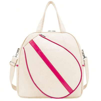 Bolso de mano de tenis, fundas portátiles para raquetas, bolso deportivo, bolso para raquetas de tenis, color blanco