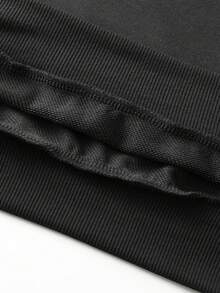 1pc Stylish Pattern Men's Plus Size Casual Hoodie Sweatshirt, Comfortable Fabric, Suitable For Casual Outings, Outdoor Travel, Home Leisure, Great Gift For Men, Spring/Autumn, Long Sleeve Top - Black - View 5