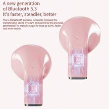 Newly Designed Rotatable Heart Shaped Wireless Bluetooth Earphones, Cute Compact Stereo Low Power Consumption Compatible With Huawei, OPPO, Apple Devices - one-size - View 4