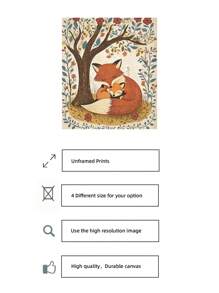 1 peça, pôster de arte popular excêntrica com estampa de raposa e filhotes, sem moldura, para impressão, charmoso para livros de histórias, decoração de berçário em tons terrosos, estampa de animais da floresta, decoração de dormitório de volta às aulas, decoração de quarto, pôsteres descolados, decoração para casa, decoração, impressões de parede