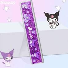 Sanrio قطعة واحدة مسطرة سانريو ذات نمط موجي من الغليتر السائل، مسطرة كرتونية جميلة بطول 20 سم (نمطين عشوائيين)