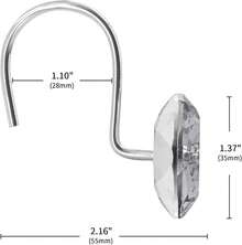 MitoVilla Purple Shower Curtain Hooks Rings, Metal Shower Hooks Shower Curtain Liner, Purple Rust Proof Shower Rings Curtain Accessories And Bathroom Shower Rod, 12 Pack Bathroom Set - Grey - View 3