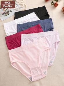 6pcs/Set Solid Color High Waist Lace Patchwork Design Comfortable Breathable Maternity Briefs Underwear Set For Women