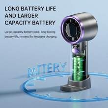مروحة محمولة بسرعات قابلة للتعديل من 100 مستوى، مصغرة قابلة للشحن عبر منفذ USB ببطارية فائقة الطول 1800مللي أمبير للاستخدام