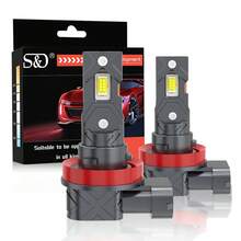 S&D 20000流明 H11 LED 灯 Canbus 9005 HB3 9006 HB4 LED 汽车前照灯灯泡超亮 6500K 12V 雾灯