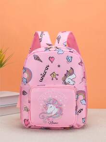 Individueller Schulanfang Einhorn Dinosaurier Mini Rucksack, personalisierter Name oder Feiertagsgruß Muster. Gestalte deinen eigenen Rucksack. Modisch lässig, vielseitig süßer Cartoon Einhorn Dinosaurier Bagger Baustellenfahrzeug Muster Rucksack. Leichter Münzbeutel, perfekt für Teenager für den täglichen Gebrauch, Ausflüge, Reisen und Einkaufen. Druckmusterposition zufällig - Text 2 - Übersicht 29