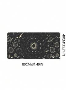 1pc New Design Mouse Pad 90x40cm Large Size Computer Keyboard Desk Pad, Beautiful And Dirt Resistant, Water-Resistant, Simple Star And Sun Design Ideal For Gaming And Office Use, Non-Slip Rubber Base