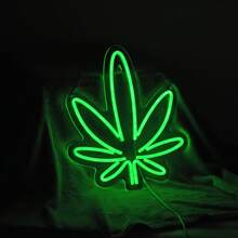 Grünes Blatt Neon-Schild, LED-leuchtendes Neon-Schild, USB-betriebenes Neon-Schild, Wanddekoration Stimmungslicht, grünes Blatt LED-Licht für Männerhöhle, Schlafzimmer, Wohnzimmer, Weihnachten, Geburtstag, Geschenk, Bar, Club, Café, Geschäft, Party, Fensterdekor, einstellbares Kunstblattlicht