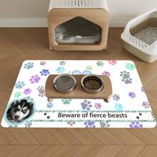 1 pièce Tapis d'alimentation pour animaux de compagnie personnalisé - Impression de photo et de nom, doux, anti-dérapant en boue de diatomées, absorbant l'eau, séchage rapide, imperméable et facile à nettoyer - Cadeau exclusif pour les amateurs de chiens et de chats, fournitures pour animaux de compagnie