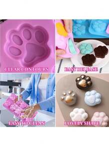 2 piezas o 1 pieza Moldes de silicona con forma de huella de pata y hueso, aptos para aperitivos pequeños de perro, cubitos de hielo, galletas, chocolates, gelatinas, pastelitos