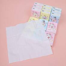 9 paquetes de pañuelos de papel con diseños de cachorros de dibujos animados impresos, paquetes portátiles de papel facial y servilletas para estudiantes - Blanco - Ver 5