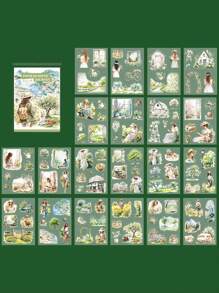 have a good day 20 件/包旅行主题模切贴纸，适用于剪贴簿、创意美学装饰、DIY 工艺材料、节日礼物、个性化剪贴簿、学校用品 - 綠色 - 查看 10