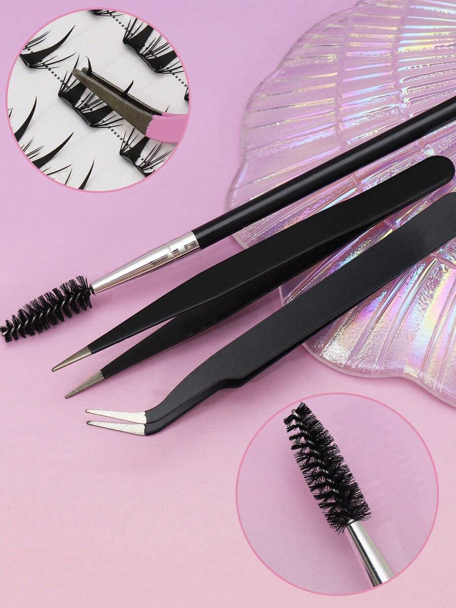 AYRMILLA 全新多色睫毛工具套装包含睫毛刷和睫毛镊子，使其成为一款功能齐全、便捷的睫毛夹和睫毛收集套装。它们精致耐用，配备精准刷头、眉刷、睫毛刷、弯夹和直夹、大号睫毛刷，适合喜欢飞扬跋扈的女孩，例如学生、电影和电视节目、旅行、度假、新娘、生日等。