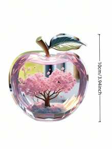 1pcs2D Flat Thickness 0.3 Cm Crystal Apple Creative Home Living Room Desktop Decoration, Colorful Acrylic Vibrant Bohemian Style, Collected Statues, Desktop Plaques, Suitable For Living Room, Bedroom, Study And Office Decoration