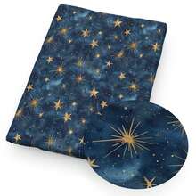 4片/套 7.87x7.87英寸（20x20厘米）四分之一码行星太阳系星系系列预裁绗缝面料，涤纶绗缝方块布，适用于拼布、DIY手工项目、DIY钱包制作 - 多色 - 查看 5