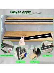 Heavy Duty Anti Slip Tape With Glow In The Dark Strips For Stairs Outdoor/Indoor Waterproof Non Skid Roll For Stair Steps Traction Tread Staircase Grips (1.97 Inch X 197inch, Black )Including Stairs, Patio, Entryways, Ladders, Scooters.