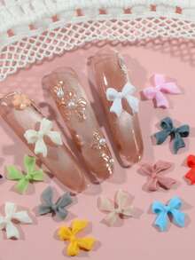 50 件 3D 蝴蝶美甲配件海滩派对婚礼美甲宝石用品小女孩可爱 DIY 美甲饰品 - 彩色 - 查看 2