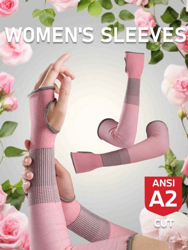 1 Pair JOISIV Tight Fit Cut & UV Resistant Gardening Arm Sleeves With Thumb Hole, Protective Sleeves For Yard Work, Kitchen, Pet Grooming & Biting, Sun Protection Gardening Gifts For Women, Pink & Purple