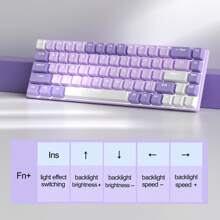 MageGee Box 65% 机械键盘，有线游戏键盘，带蓝/红轴，Type-C，68 键，LED 背光，迷你紧凑型键盘，适用于笔记本电脑、Windows PC 和游戏 - 彩色 - 查看 11