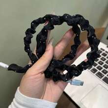 1pc Fashionable Colorful Crinkled Chiffon Data Cable Protector Sleeve With Rhinestones, Compatible With Apple Type-C & Android Cables Nan Charger Accessories Phone Accessories - Multicolor - View 10