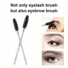50pcs Multifunctional Color Eyelash Comb Makeup Brush Eyebrow Comb Dual-Purpose Spiral Brush Grafted Eyelashes Beauty Tools - 黑色 - 查看 10