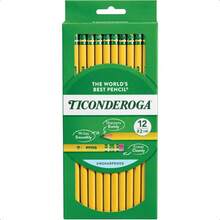 KYPOKKTiconderoga WoodCased Pencils Unsharpened 2 HB Soft Yellow 12 Count