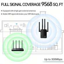 WiFi Extender/Repeater,360° Full Coverage, Internet Booster - With Ethernet Port, Quick Setup, Home Wireless Signal Booster - UK Plug(220-240V) - View 5