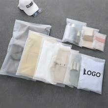 Gói 10-50 túi khóa kéo mờ tùy chỉnh, túi khóa kéo mờ có logo cá nhân, gói mua sắm bằng nhựa tái sử dụng cho áo phông, quần áo, doanh nghiệp nhỏ - Trong sáng - Xem 6