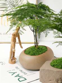 1片人造苔藓假草皮DIY人造苔藓丝状草坪绿植装饰微景观假山造景盆栽 - 綠色 - 查看 7