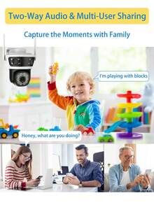 Anyazhineng 1 台三镜头球型摄像机 | 3 个实时视图 | 355° 平移和 90° 倾斜 | 1080P 高清，IP66 防水，双向音频 | 人体运动追踪，APP 警报 | 室内/室外任意位置安装 | 适用于家庭、企业、大型庭院 | 3 倍覆盖！零盲区！